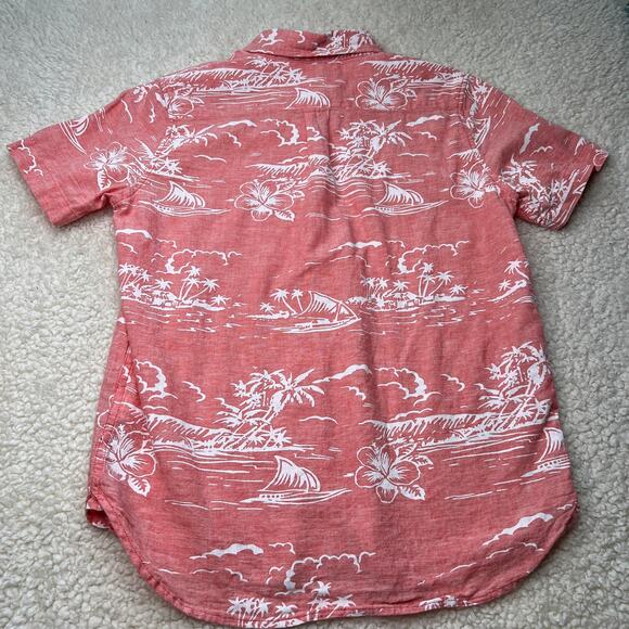 Gap Kids Sherbert Orange Linen Blend Button Up Large - Picture 5 of 9